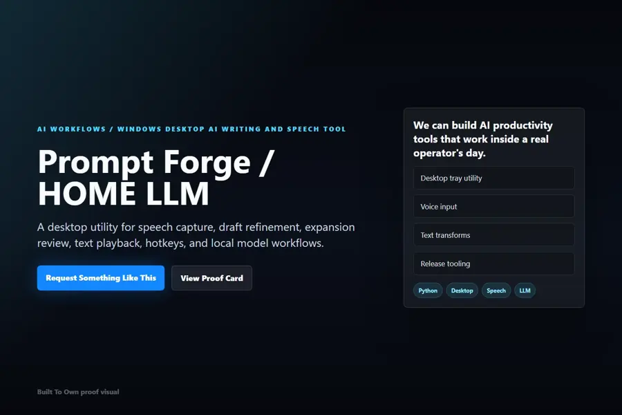Selected Prompt Forge project overview